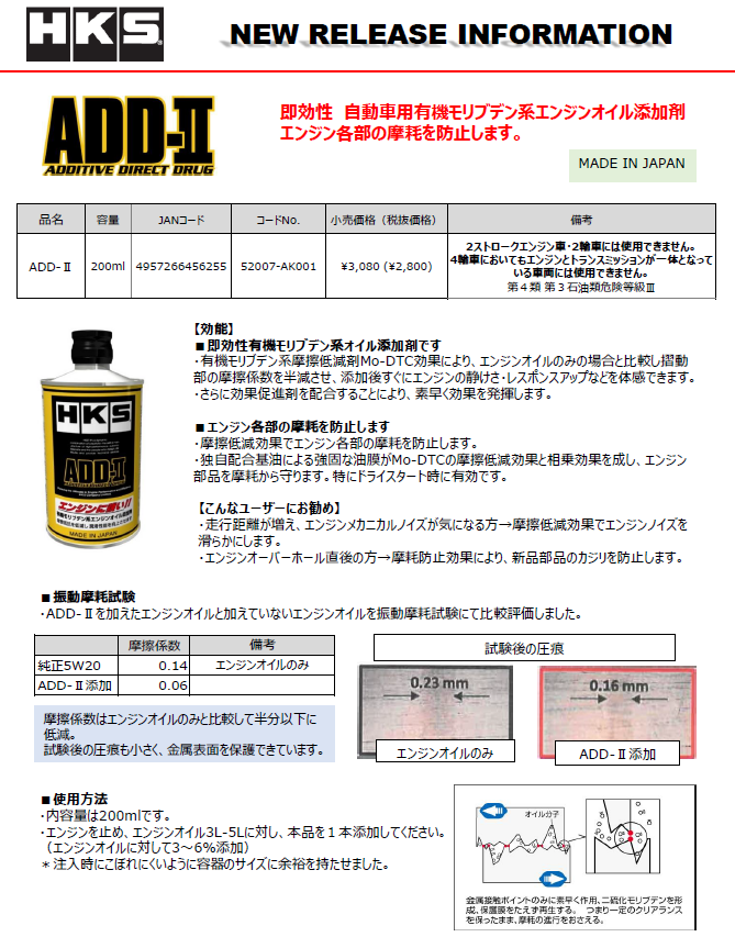 ＨＫＳ新製品 – 株式会社 タカマコンペティションプロダクト